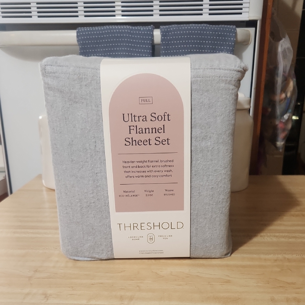 THRESHOLD ULTRA SOFT FLANNEL SHEET SET,FULL